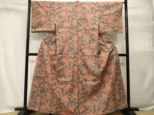 平和屋着物■上質な紬　枝桐文　正絹　逸品　CABH9082ev