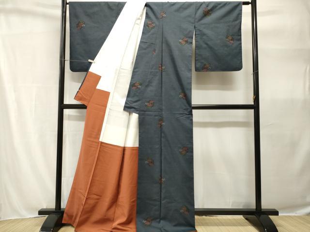 平和屋着物■本場大島紬　7マルキ　雪輪重ね杜若文　正絹　逸品　CABH9089ev