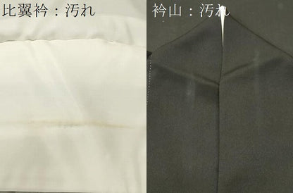 平和屋着物■豪華黒留袖　刺繍　扇面枝花文　椿　梅　正絹　逸品　CABH9103ev