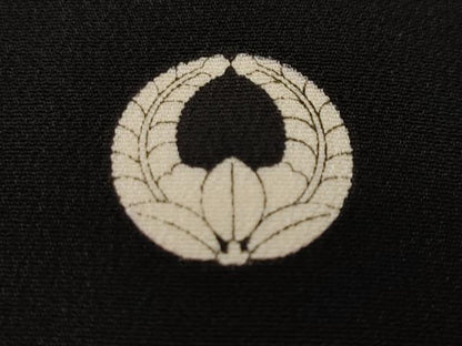 平和屋着物■豪華黒留袖　刺繍　扇面枝花文　椿　梅　正絹　逸品　CABH9103ev