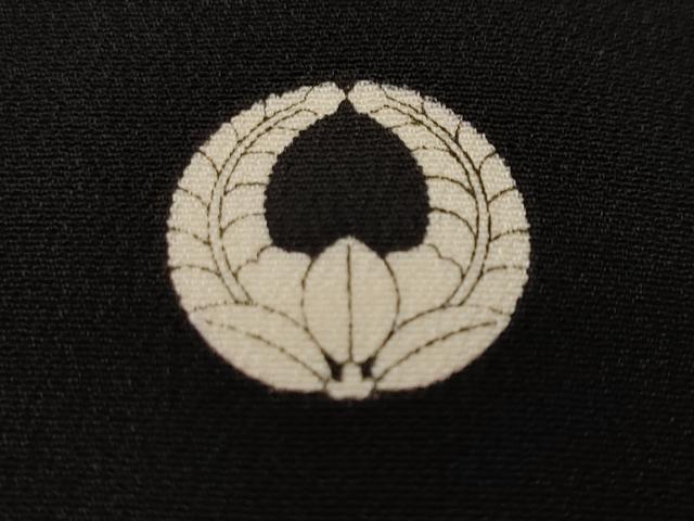 平和屋着物■豪華黒留袖　刺繍　扇面枝花文　椿　梅　正絹　逸品　CABH9103ev