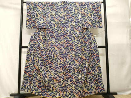 平和屋着物■上質な小紋　松文　正絹　逸品　CABH9105ev