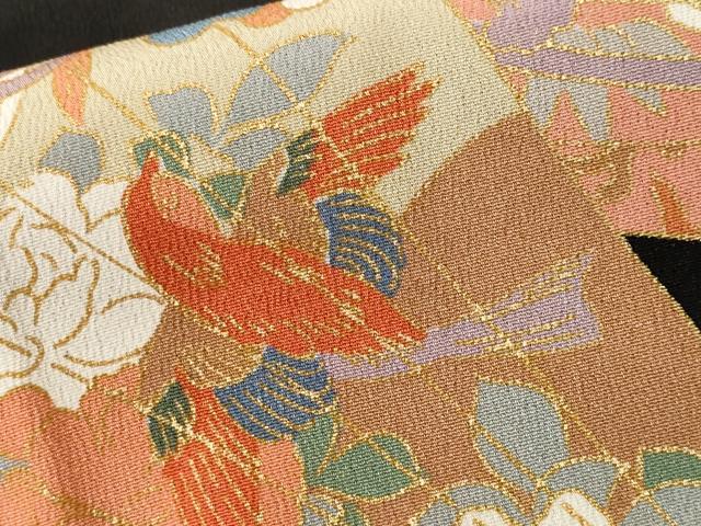 平和屋着物■豪華黒留袖　駒刺繍　檜扇鳳凰吉祥花文　金彩　正絹　逸品　CABH9110ev