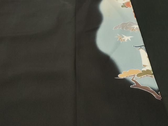 平和屋着物■豪華黒留袖　作家物　寿光織　御所車人物風景文　暈し染め　金糸　正絹　逸品　CABH9118ev