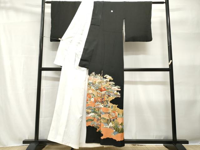 平和屋着物■豪華黒留袖　作家物　鉾人物風景文　金彩　正絹　逸品　CABH9120ev
