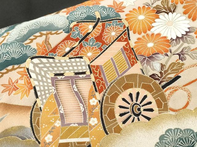 平和屋着物■豪華黒留袖　作家物　駒刺繍　御所解文　松竹梅　暈し染め　金彩　正絹　逸品　CABH9122ev