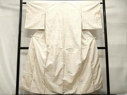 平和屋着物■上質な紬　幾何学文　正絹　逸品　CABH9123ev