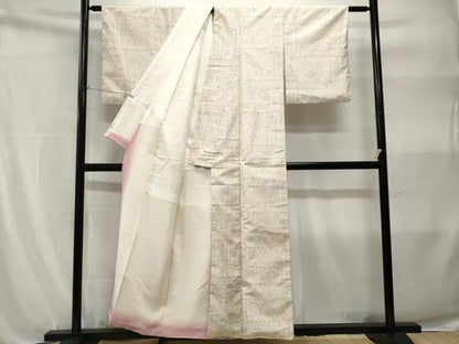 平和屋着物■上質な紬　幾何学文　正絹　逸品　CABH9123ev