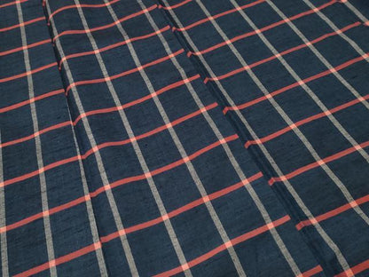 平和屋着物■上質な紬　格子柄　正絹　逸品　CABH9132ev