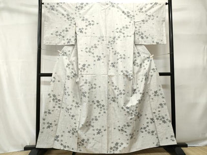 平和屋着物■上質な紬　舞花文　正絹　逸品　未使用　CABH9133ev