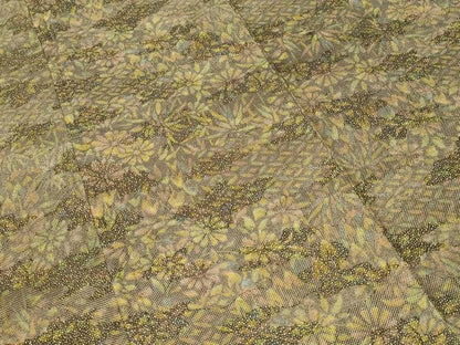 平和屋着物■上質な紬　七宝草花文　正絹　逸品　CABH9134ev