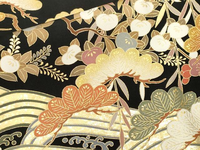 平和屋着物■豪華黒留袖　作家物　駒刺繍　浜松花文　金彩　正絹　逸品　CABH9143ev