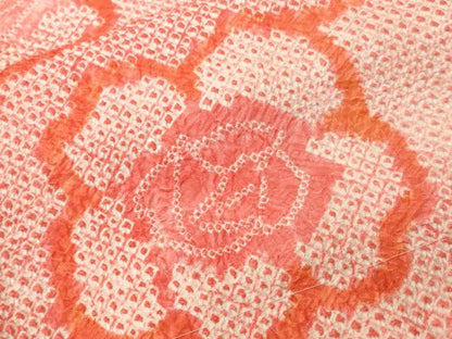 平和屋着物■上質な小紋　総絞り　斜線花文　正絹　逸品　CABH9153ev