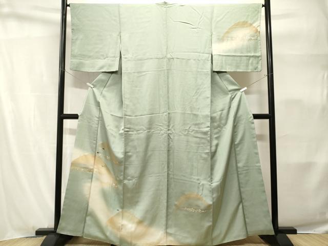 平和屋着物■訪問着　駒刺繍　遠山地紙箔散らし文　暈し染め　金銀彩　正絹　逸品　CABH9156ev