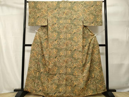 平和屋着物■上質な小紋　切嵌折り鶴吉祥花文　正絹　逸品　CABH9157ev