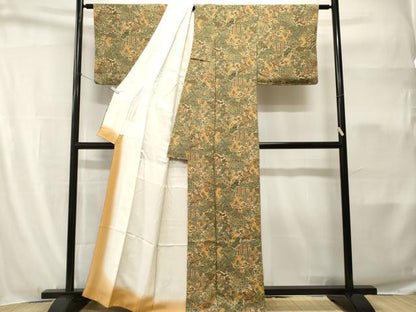 平和屋着物■上質な小紋　切嵌折り鶴吉祥花文　正絹　逸品　CABH9157ev