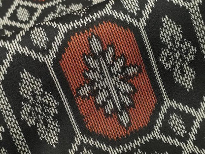 平和屋着物■上質な紬　幾何学花文　正絹　逸品　CABH9159ev
