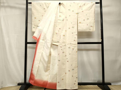 平和屋着物■上質な紬　舞蝶文　正絹　逸品　CABH9166ev