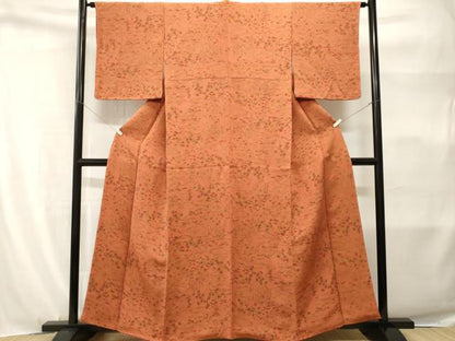 平和屋着物■上質な小紋　型染め　風景文　鬼しぼ縮緬　正絹　逸品　CABH9168ev