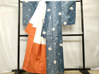 平和屋着物■上質な紬　花唐草文　正絹　逸品　未使用　CABH9169ev