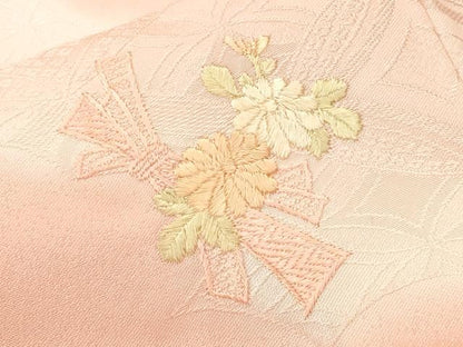 平和屋着物■色留訪問着　総刺繍　束ね熨斗草花文　暈し染め　正絹　逸品　CABH9170ev