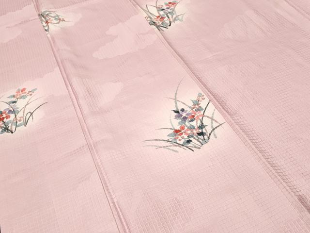 平和屋着物■上質な小紋　雲取り草花文　暈し染め　正絹　逸品　CABH9171ev