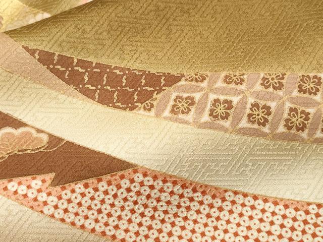 平和屋着物■訪問着　刺繍　鬘帯吉祥花文　暈し染め　金彩　正絹　逸品　CABH9176ev