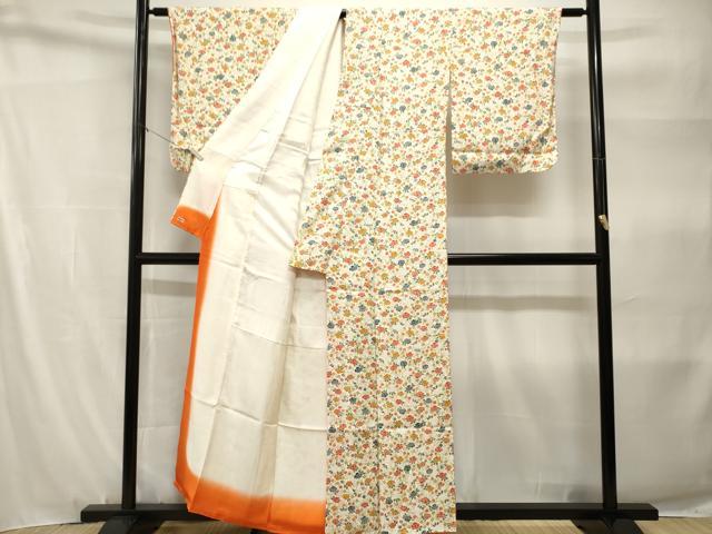 平和屋着物■上質な小紋　花唐草文　三越扱い　正絹　逸品　CABH9182ev