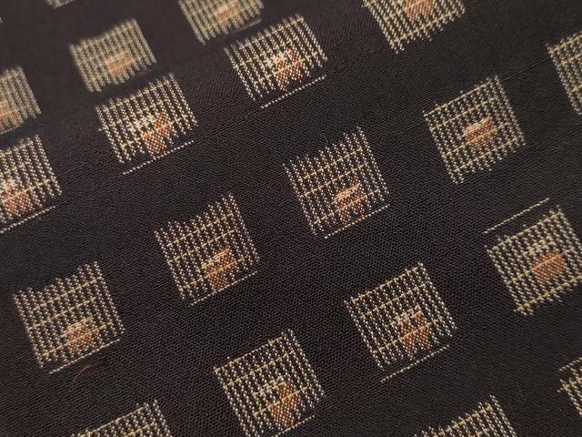 平和屋着物■上質な紬　幾何学文　正絹　逸品　CABH9184ev