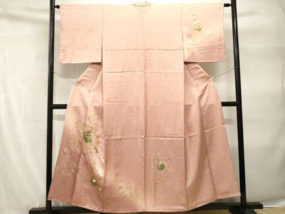 平和屋着物■訪問着　雪輪枝花文　暈し染め　金彩　正絹　逸品　CABH9185ev