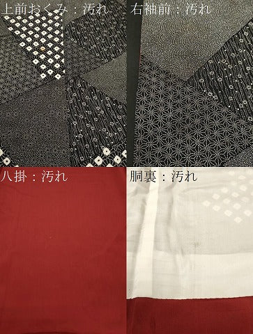平和屋着物■江戸小紋　切嵌寄せ小紋柄　黒地　正絹　逸品　CABH9190ev