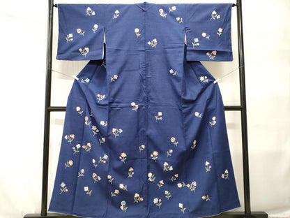 平和屋着物■訪問着　紬地　舞花文　金彩　正絹　逸品　CABH9194ev