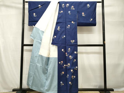 平和屋着物■訪問着　紬地　舞花文　金彩　正絹　逸品　CABH9194ev