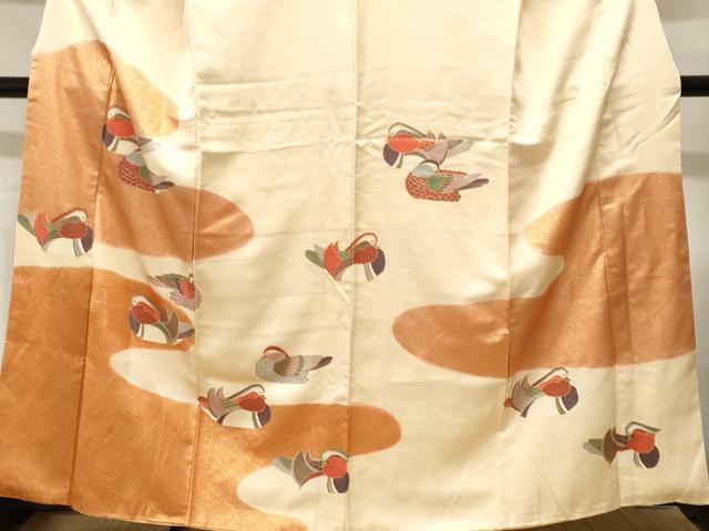 平和屋着物■訪問着　鴛鴦紗綾形花文　金彩　正絹　逸品　CABH9197ev