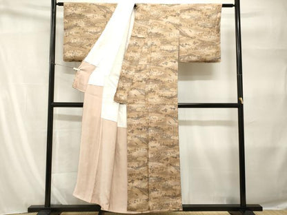 平和屋着物■上質な小紋　人物風景文　暈し染め　正絹　逸品　CABH9198ev