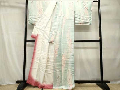 平和屋着物■上質な小紋　草花文　暈し染め　金彩　正絹　逸品　CABH9199ev