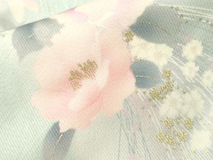 平和屋着物■上質な小紋　草花文　暈し染め　金彩　正絹　逸品　CABH9199ev
