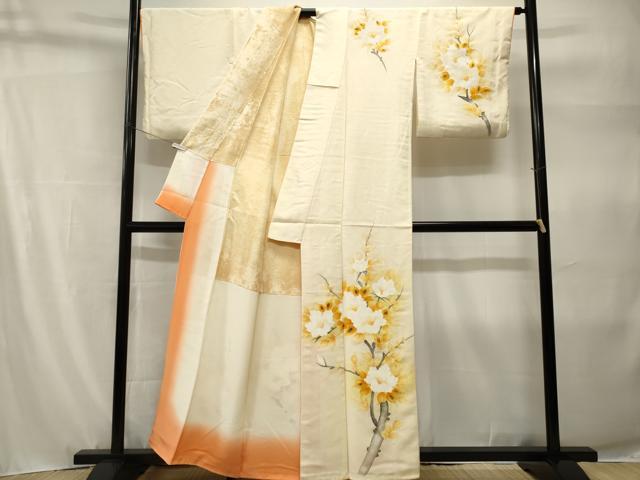 平和屋着物■訪問着　枝花文　暈し染め　金彩　正絹　逸品　CABH9204ev