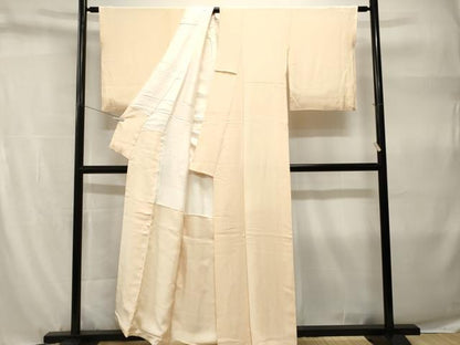 平和屋着物■上質な色無地　鳥の子色　正絹　逸品　CABH9206ev