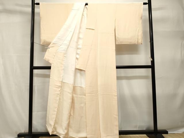 平和屋着物■上質な色無地　鳥の子色　正絹　逸品　CABH9206ev