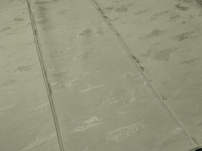 平和屋着物■上質な色無地　流水樹林地紋　柳茶色　正絹　逸品　CABH9210ev