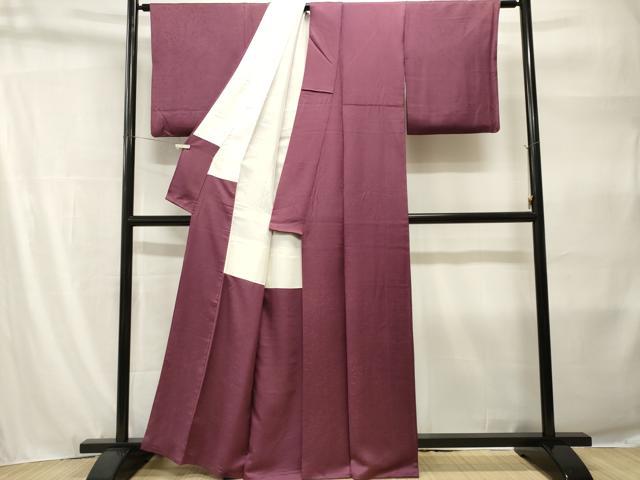 平和屋着物■上質な色無地　霰地紋　紫鳶色　正絹　逸品　CABH9214ev