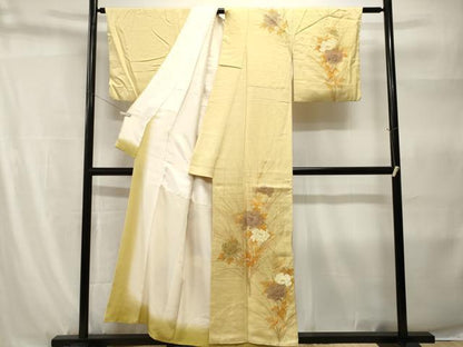 平和屋着物■訪問着　草花文　暈し染め　金彩　正絹　逸品　CABH9216ev
