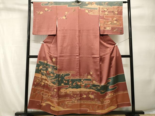 平和屋着物■訪問着　エ霞舟枝花文　正絹　逸品　CABH9219ev
