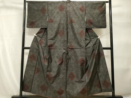 平和屋着物■本場大島紬　菱花文　正絹　逸品　CABH9220ev