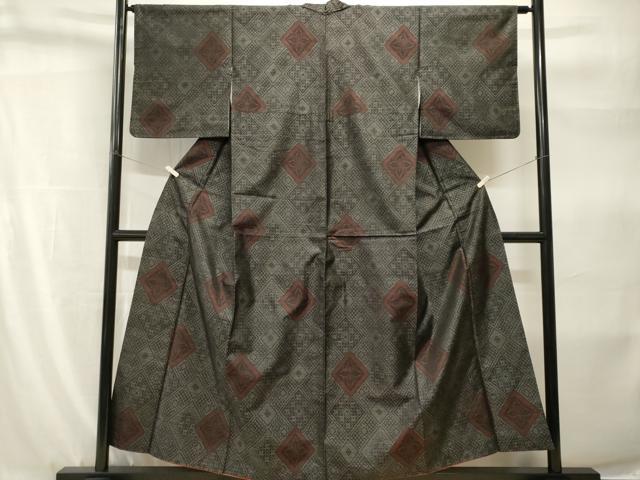 平和屋着物■本場大島紬　菱花文　正絹　逸品　CABH9220ev