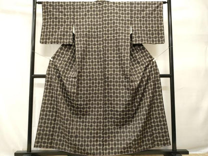 平和屋着物■上質な紬　絣文様　正絹　逸品　CABH9223ev