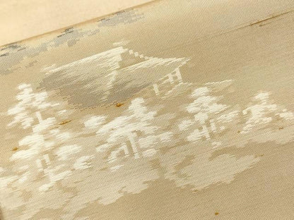 平和屋着物■上質な紬　風景樹林文　正絹　逸品　CABH9233ev
