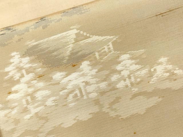 平和屋着物■上質な紬　風景樹林文　正絹　逸品　CABH9233ev