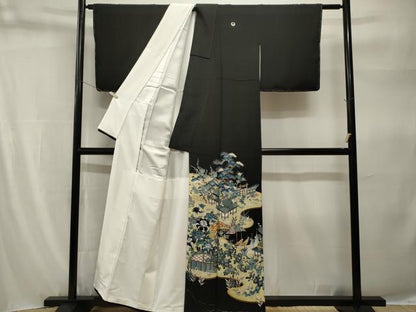 平和屋着物■豪華黒留袖　作家物　風景文　暈し染め　金彩　正絹　逸品　未使用　CABH9235ev